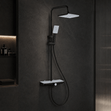 Wahkit Shower Set & Head Wahkit Matte Black Shelf Bar Wall Mounted Shower System in ABS and PPA - K-8844H