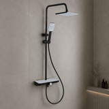 Wahkit Shower Set & Head Wahkit Matte Black Shelf Bar Wall Mounted Shower System in ABS and PPA - K-8844H