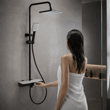 Wahkit Shower Set & Head Wahkit Matte Black Shelf Bar Wall Mounted Shower System in ABS and PPA - K-8844H