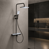Wahkit Shower Set & Head Wahkit Matte Black Shelf Bar Wall Mounted Shower System in ABS and PPA - K-8844H