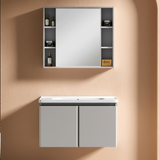Wahkit Bathroom Vanity & Cabinets Wahkit Silver Grey PVC Bathroom Vanity with Mirror 800mm - K-0360