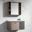 Wahkit Bathroom Vanity & Cabinets Wahkit Taupe PVC Bathroom Vanity with Basin and Mirror 600mm - K-9635