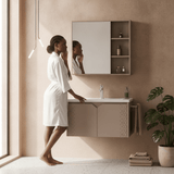 Wahkit Bathroom Vanity & Cabinets Wahkit Taupe PVC Bathroom Vanity with Mirror 700mm - K-9612