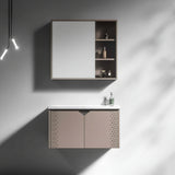 Wahkit Bathroom Vanity & Cabinets Wahkit Taupe PVC Bathroom Vanity with Mirror 800mm - K-9611