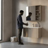 Wahkit Bathroom Vanity & Cabinets Wahkit Taupe PVC Bathroom Vanity with Mirror 800mm - K-9611