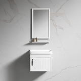 Wahkit Bathroom Vanity & Cabinets Wahkit White Compact PVC Bathroom Vanity with Basin and Mirror 430mm - K-9923