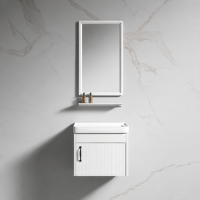 Wahkit Bathroom Vanity & Cabinets Wahkit White Compact PVC Bathroom Vanity with Basin and Mirror 430mm - K-9923