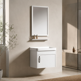 Wahkit Bathroom Vanity & Cabinets Wahkit White Compact PVC Bathroom Vanity with Basin and Mirror 430mm - K-9923