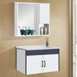 Wahkit Bathroom Vanity & Cabinets Wahkit White Double Door PVC Bathroom Vanity with Charcoal Accent and Mirror Cabinet 800mm - K-9230