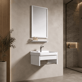 Wahkit Bathroom Vanity & Cabinets Wahkit White Floating Compact PVC Bathroom Vanity with Mirror 430mm - K-9908