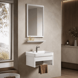 Wahkit Bathroom Vanity & Cabinets Wahkit White Floating Compact PVC Bathroom Vanity with Mirror 510mm - K-9910
