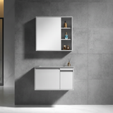 Wahkit Bathroom Vanity & Cabinets Wahkit White PVC and Marble Bathroom Vanity with Mirror Cabinet 600mm - K-9753C