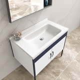 Wahkit Bathroom Vanity & Cabinets Wahkit White PVC Bathroom Vanity with Charcoal Accent and Mirror Cabinet 800mm  - K-9230B