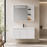 Wahkit Bathroom Vanity & Cabinets Wahkit White PVC Bathroom Vanity with Smart Mirror Cabinet 1000mm - K-9985A