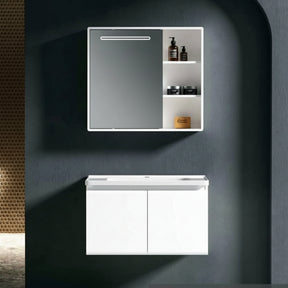 Wahkit Bathroom Vanity & Cabinets Wahkit White PVC Bathroom Vanity with Smart Mirror Cabinet 600mm - K-9991A