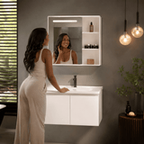 Wahkit Bathroom Vanity & Cabinets Wahkit White PVC Bathroom Vanity with Smart Mirror Cabinet 600mm - K-9991A