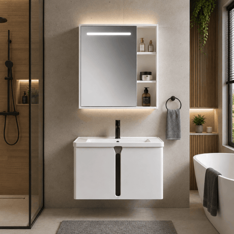 Wahkit Bathroom Vanity & Cabinets Wahkit White Smart Mirror PVC Bathroom Vanity 600mm - K-9982A