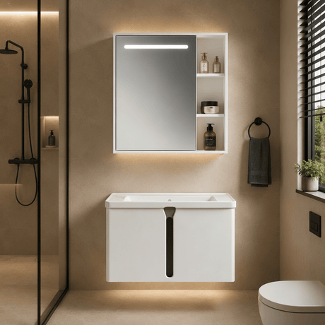 Wahkit Bathroom Vanity & Cabinets Wahkit White Smart Mirror PVC Bathroom Vanity 600mm - K-9982A