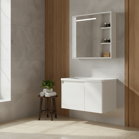 Wahkit Bathroom Vanity & Cabinets Wahkit White Smart Mirror PVC Bathroom Vanity 600mm - K-9988A
