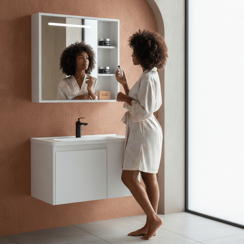 Wahkit Bathroom Vanity & Cabinets Wahkit White Smart Mirror PVC Bathroom Vanity 600mm - K-9988A