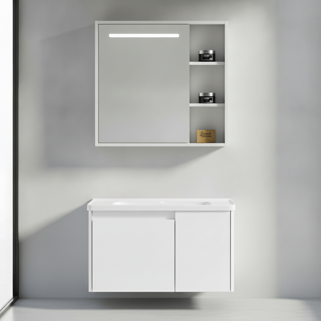 Wahkit Bathroom Vanity & Cabinets Wahkit White Smart Mirror PVC Bathroom Vanity 600mm - K-9988A