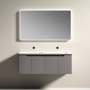 Wahkit Bathroom Vanity & Cabinets Wahkit Wide Grey Floating PVC Bathroom Vanity with Mirror 1200mm - K-9736A