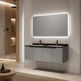 Wahkit Bathroom Vanity & Cabinets Wahkit Wide Grey Floating PVC Bathroom Vanity with Mirror 1200mm - K-9736A