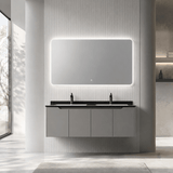 Wahkit Bathroom Vanity & Cabinets Wahkit Wide Grey Floating PVC Bathroom Vanity with Mirror 1200mm - K-9736A