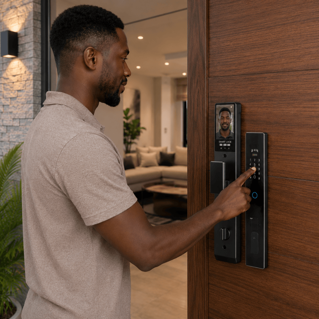 Westa Smart Locks & Digital Access Westa 100-User Waterproof Smart Door Lock with 3D Face Recognition, Fingerprint Unlock & Video Intercom for Chinese Style Doors - WHC31-6068