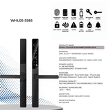 Westa Smart Locks & Digital Access Westa 1P68 Waterproof Narrow Smart Door Lock with Fingerprint, Password & App Control for Aluminium Doors - WHL05-3585
