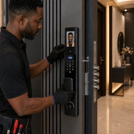 Westa Smart Locks & Digital Access Westa 300-User CNC Aluminium Smart Door Lock with 3D Face Recognition, Fingerprint Unlock & Video Intercom for Turkish Doors - WHD12-6085