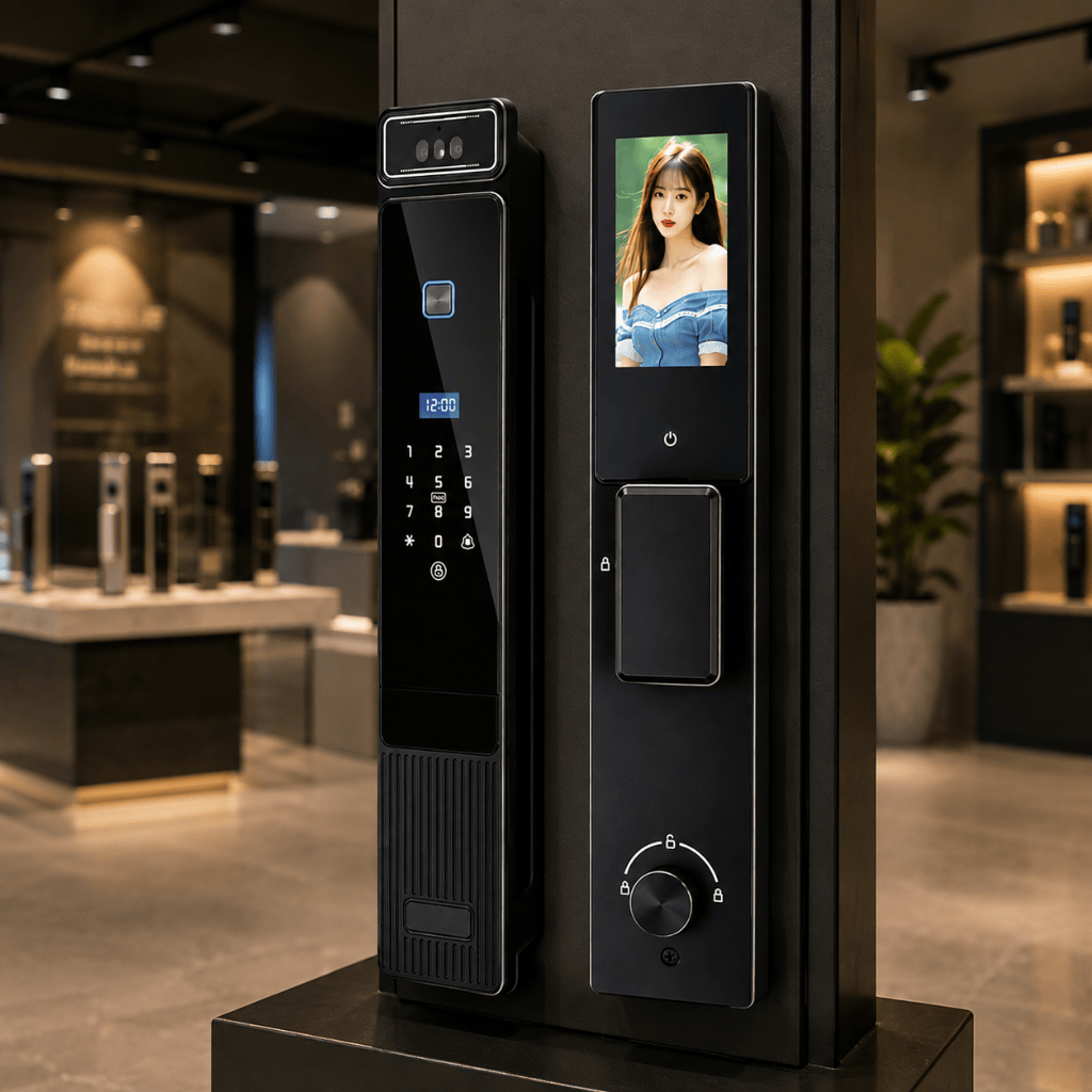 Westa Smart Locks & Digital Access Westa 300-User CNC Aluminium Smart Door Lock with 3D Face Recognition, Fingerprint Unlock & Video Intercom for Turkish Doors - WHD12-6085