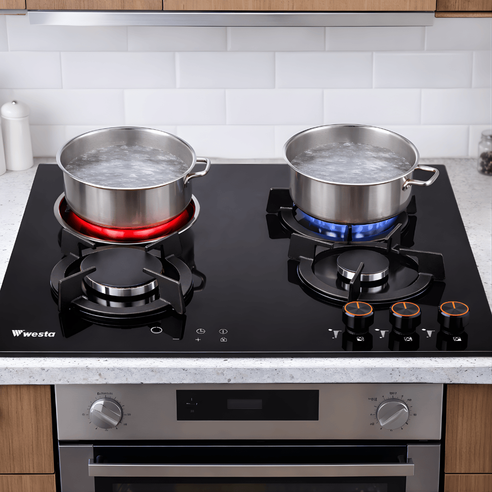 Westa Kitchen Appliances Westa 60cm 3 Gas + 1 Electric Combined Hob Round Design - T600-G21E1