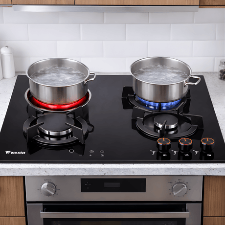 Westa Kitchen Appliances Westa 60cm 3 Gas + 1 Electric Combined Hob Round Design - T600-G21E1