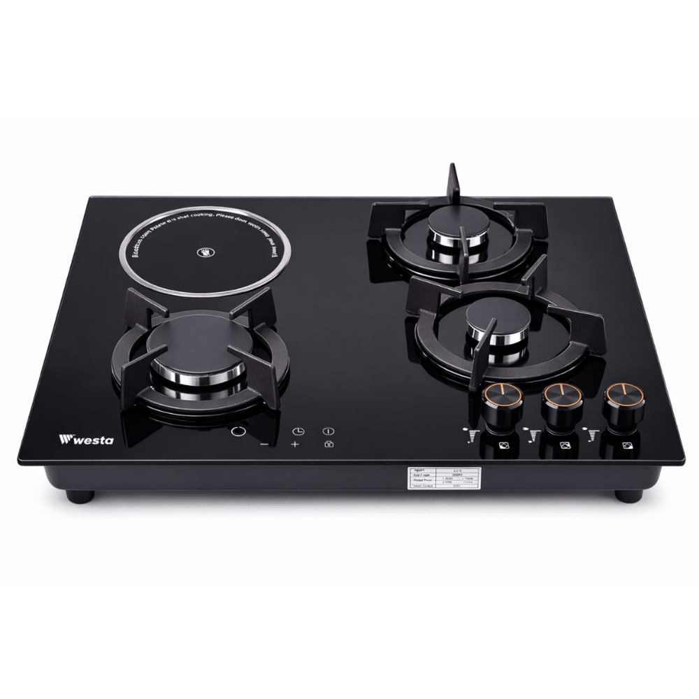 Westa Kitchen Appliances Westa 60cm 3 Gas + 1 Electric Combined Hob Round Design - T600-G21E1