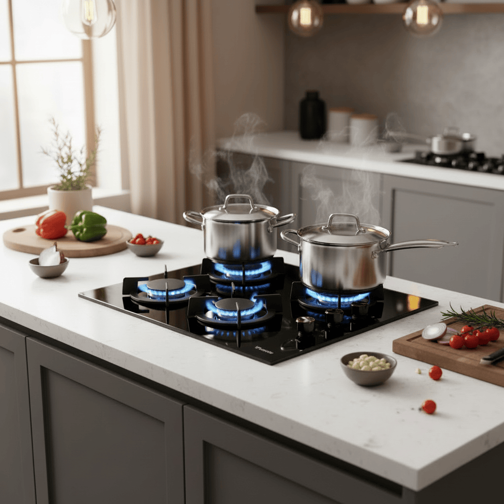 Westa Kitchen Appliances Westa 60cm 4 Burner Gas Stove With Hob Round Design - T600-G21