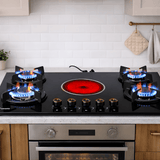 Westa Kitchen Appliances Westa 90cm 4 Gas + 1 Electric Combined Hob - T900-G12