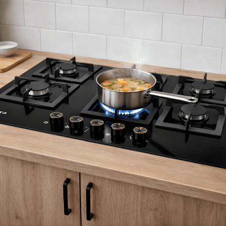 Westa Kitchen Appliances Westa 90cm 5 Burner Gas Stove With Hob Round Design - T900-G11
