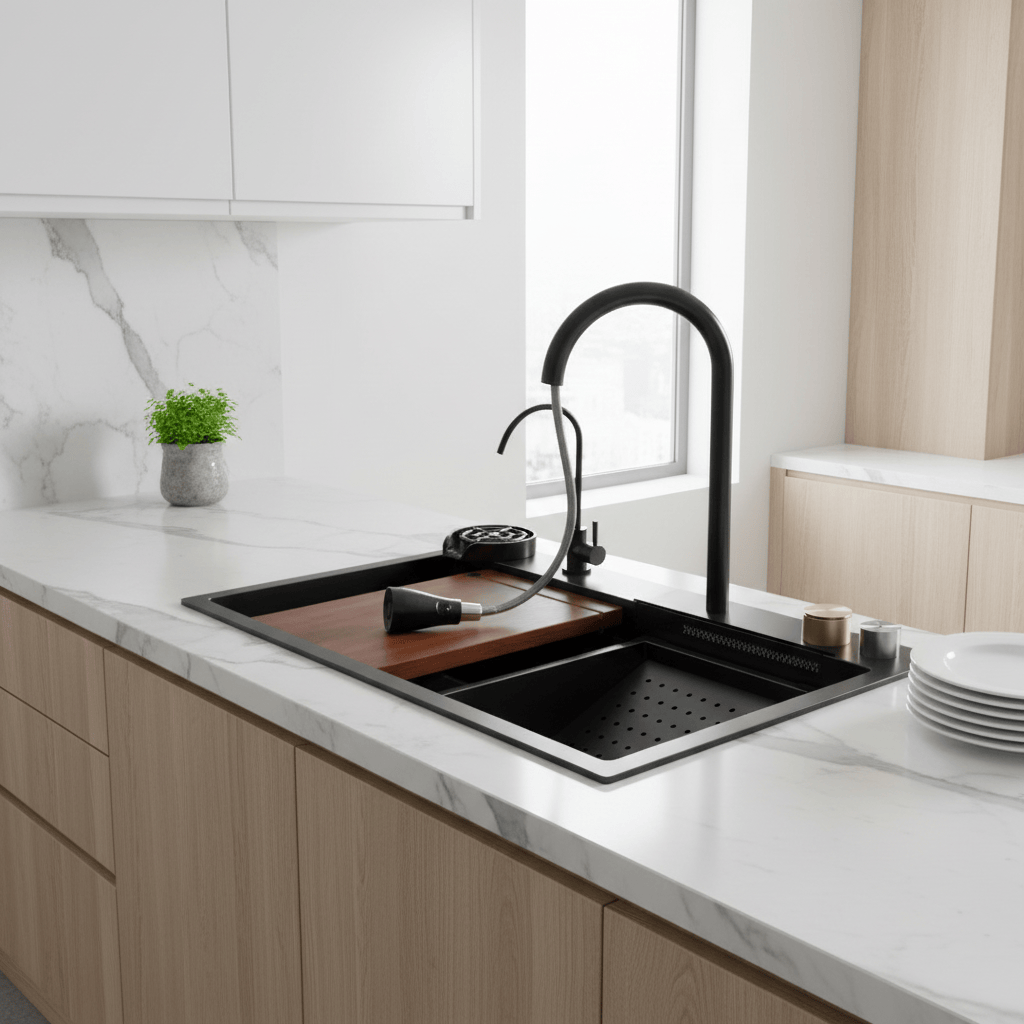 Westa Kitchen Sink Westa Black Kitchen Sink - 7545 FY