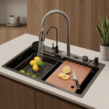 Westa Kitchen Sink Westa Black Kitchen Sink with Purified Water Faucet - 8245 SY