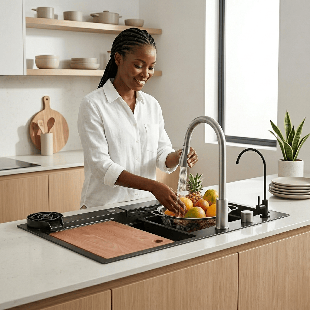 Westa Kitchen Sink Westa Black Kitchen Sink with Purified Water Faucet - 8245 SY