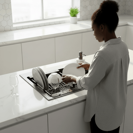 Westa Kitchen Sink Westa Black Kitchen Sink with Soap Dispenser - 5040 TS