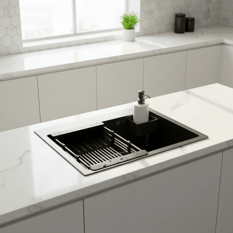 Westa Kitchen Sink Westa Black Kitchen Sink with Soap Dispenser - 5040 TS