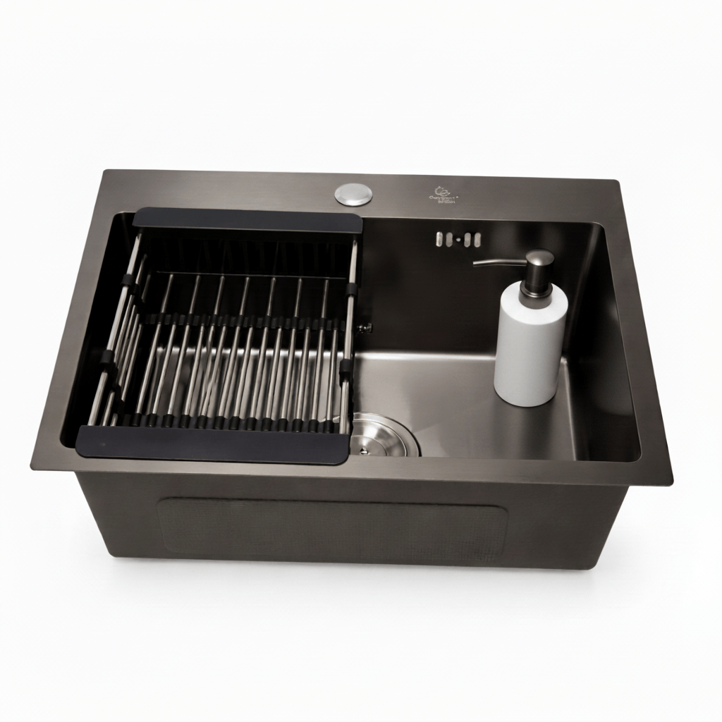 Westa Kitchen Sink Westa Black Kitchen Sink with Soap Dispenser - 5040 TS