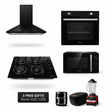 Westa Kitchen Appliance Westa Built-In Kitchen Appliance Set | 60cm Hood + Oven + Gas Hob + Microwave + 3 Free Gifts (Rice Cooker, Blender & Air Fryer)