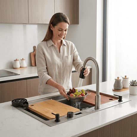 Westa Kitchen Sink Westa Grey Kitchen Sink with Purified Water Faucet - 8046 SY