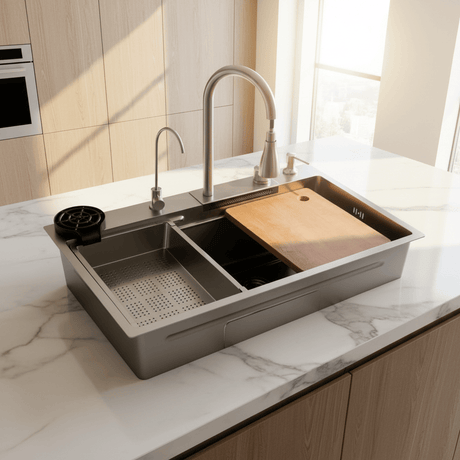 Westa Kitchen Sink Westa Multifunctional Waterfall Kitchen Sink with Faucet & Workstation Accessories - 8250 FY