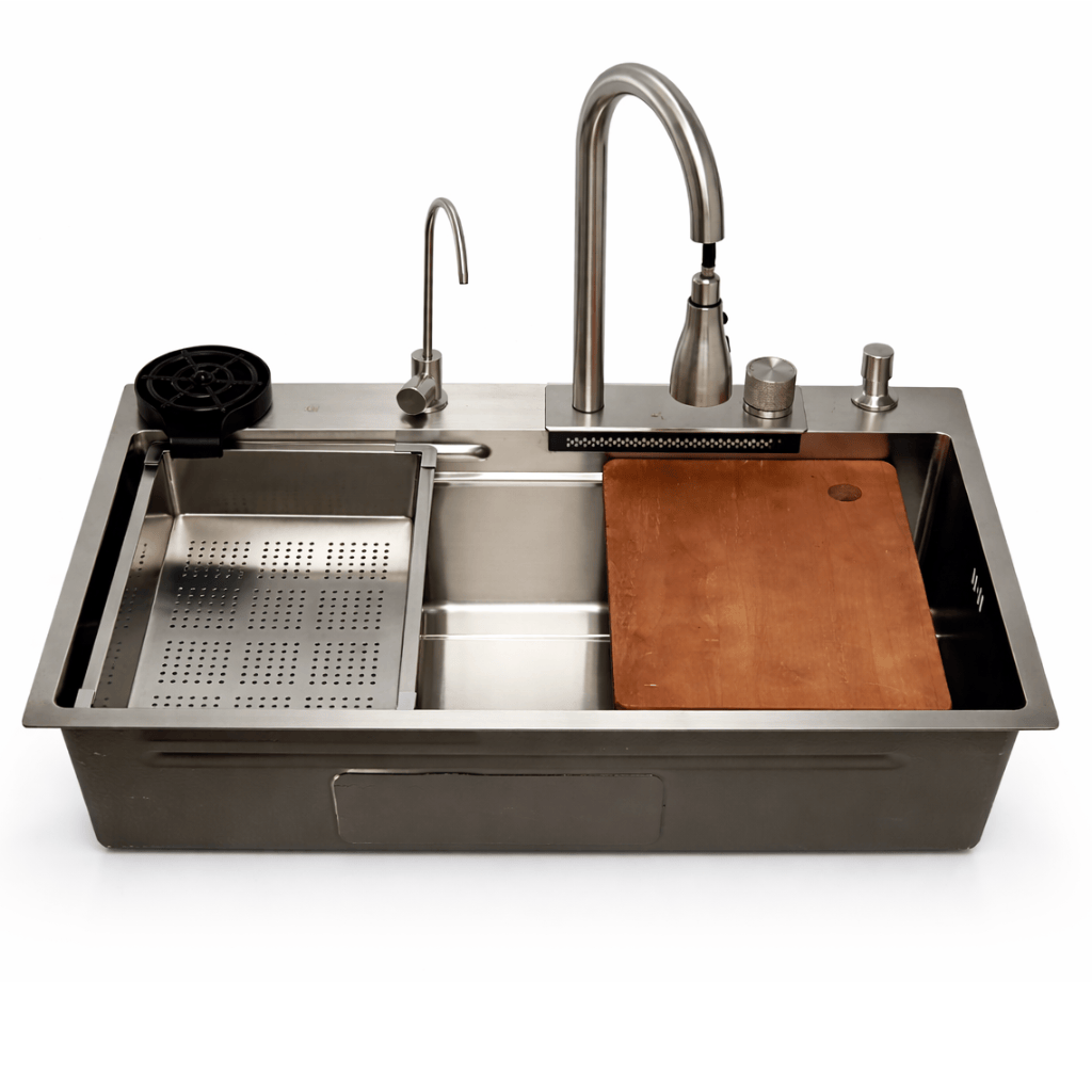 Westa Kitchen Sink Westa Multifunctional Waterfall Kitchen Sink with Faucet & Workstation Accessories - 8250 FY