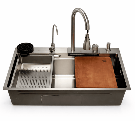 Westa Kitchen Sink Westa Multifunctional Waterfall Kitchen Sink with Faucet & Workstation Accessories - 8250 FY