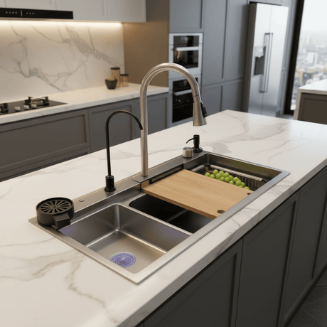 Westa Kitchen Sink Westa Multifunctional Workstation Kitchen Sink with Pull-Out Faucet & Accessories - 8245 SY